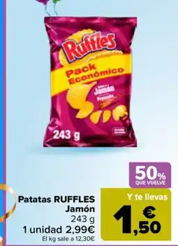 Carrefour Ruffles patatas jamón oferta