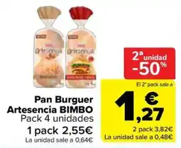 Carrefour Pan Burguer Artesencia BIMBO oferta