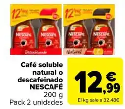 Carrefour Nescafe cafe soluble natural o descafeinado oferta