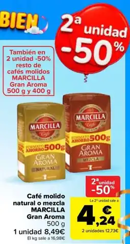 Carrefour Marcilla café gran aroma oferta