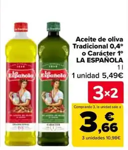 Carrefour La Española Aceite de oliva Tradicional 0,4° o Carácter 1° oferta