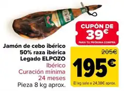 Carrefour Elpozo jamón de cebo ibérico oferta