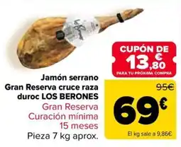 Carrefour Los Berones jamón serrano oferta