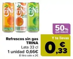 Carrefour Refrescos sin gas TRINA oferta