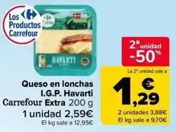 Carrefour Market Carrefour Extra Queso en lonchas I.G.P. Havarti oferta