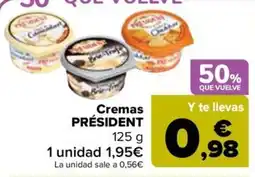 Carrefour Market Cremas PRÉSIDENT oferta