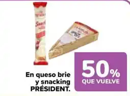 Carrefour Market Président queso brie y snacking oferta