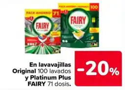 Carrefour Market Fairy en lavavajillas Original y Platinum Plus oferta