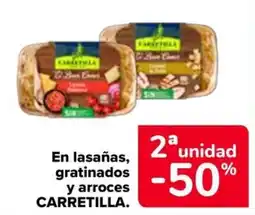 Carrefour Carretilla lasañas gratinados y arroces oferta
