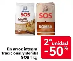 Carrefour SOS arroz integral Tradicional y Bomba oferta