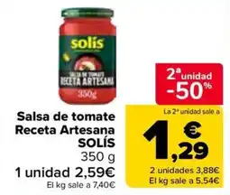 Carrefour solis salsa de tomate receta artesana oferta