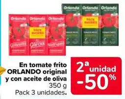 Carrefour Orlando tomate frito original y con aceite de oliva oferta