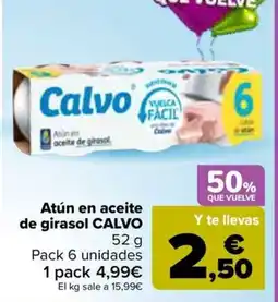 Carrefour Atún en aceite de girasol CALVO oferta