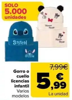 Carrefour Gorro o cuello licencias infantil oferta