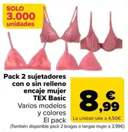 Carrefour tex basic sujetadores mujer oferta