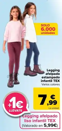 Carrefour Legging afelpado estampado infantil TEX oferta