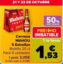 Carrefour Market Mahou 5 Estrellas oferta