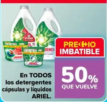 Ariel detergentes cápsulas y líquidos