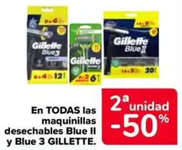 Carrefour Gillette maquinillas desechables Blue II y Blue 3 oferta