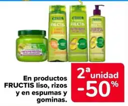 Carrefour Fructis liso, rizos y en espumas y gominas oferta