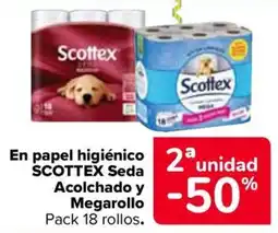 Carrefour Scottex Seda Acolchado y Megarollo oferta