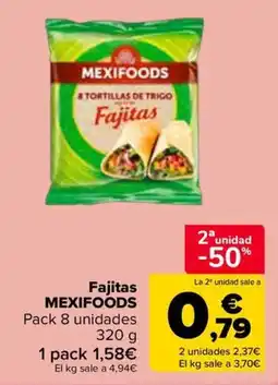 Carrefour Mexifoods fajitas oferta
