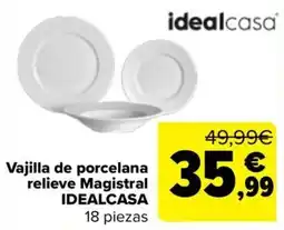 Carrefour idealcasa vajilla de porcelana relieve magistral oferta