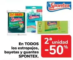 Carrefour Spontex estropajos bayetas guantes oferta