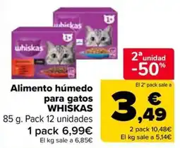 Carrefour whiskas alimento húmedo para gatos oferta