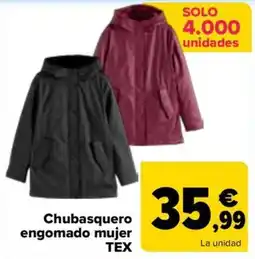 Carrefour TEX chubasquero engomado mujer oferta