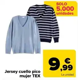 Carrefour tex jersey cuello pico mujer oferta