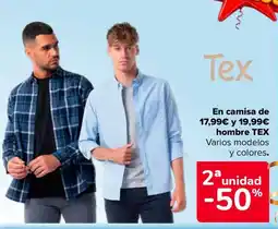 Carrefour Tex hombre en camisa oferta