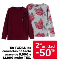 Carrefour Mujer tex camisetas de tacto suave oferta