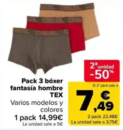 Carrefour tex bóxer fantasía hombre oferta