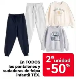 Carrefour Tex pantalones y sudaderas infantil oferta
