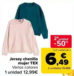 Carrefour tex jersey chenilla mujer oferta
