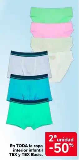 Carrefour Tex y tex basic ropa interior infantil oferta