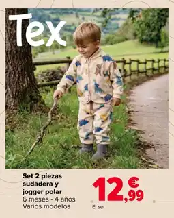 Carrefour Tex set 2 piezas sudadera y jogger polar oferta