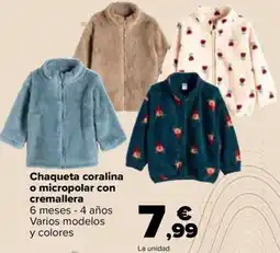 Carrefour Chaqueta coralina o micropolar con cremallera oferta