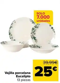 Carrefour Vajilla porcelana Eucalipto oferta