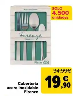 Carrefour Firenze cubertería acero inoxidable oferta