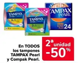 Carrefour Tampax Pearl y Compak Pearl oferta
