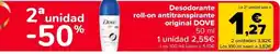 Carrefour Dove desodorante roll-on antitranspirante original oferta