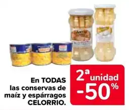 Carrefour Celorrio conservas de maíz y espárragos oferta