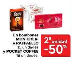Carrefour Mon Cheri y Raffaello y Pocket Coffee oferta