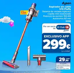 Carrefour Dyson aspirador sin cable v10 fluffy oferta