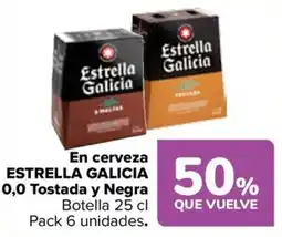 Carrefour Estrella Galicia 0,0 Tostada y Negra oferta