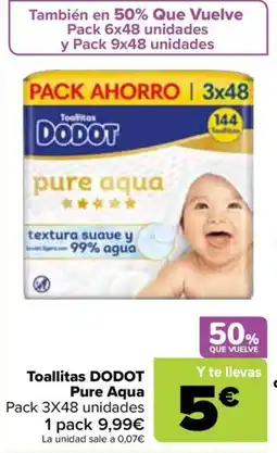 Carrefour Toallitas Dodot Pure Aqua oferta