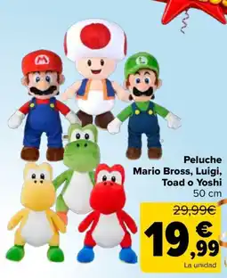 Carrefour Peluche Mario Bross, Luigi, Toad o Yoshi oferta