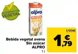 Carrefour Market Alpro bebida vegetal avena sin azúcar oferta